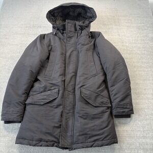Uniqlo Parka Coat Women S Black Down Knee Length Outdoors Warm Pockets Hooded